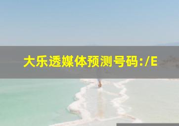 大乐透媒体预测号码:/E