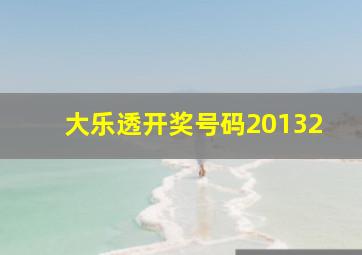 大乐透开奖号码20132