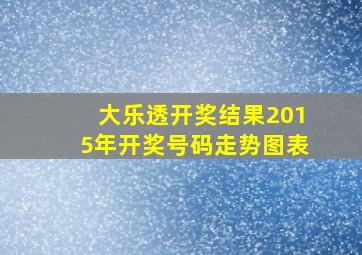 大乐透开奖结果2015年开奖号码走势图表