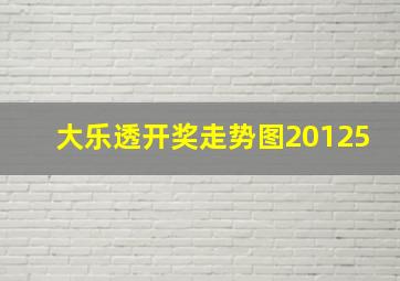 大乐透开奖走势图20125