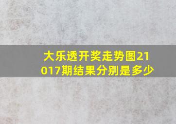 大乐透开奖走势图21017期结果分别是多少