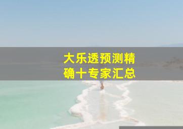 大乐透预测精确十专家汇总