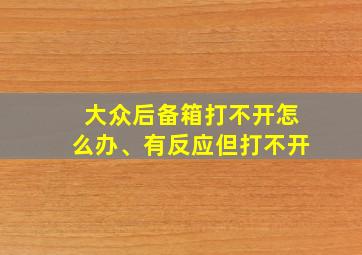 大众后备箱打不开怎么办、有反应但打不开