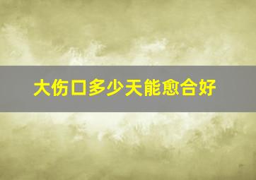 大伤口多少天能愈合好