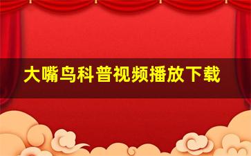 大嘴鸟科普视频播放下载