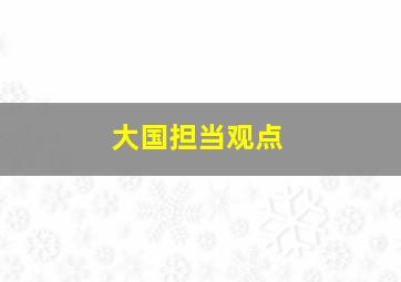 大国担当观点