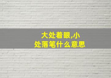 大处着眼,小处落笔什么意思