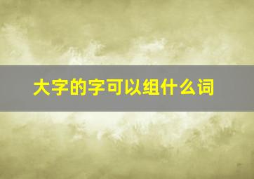 大字的字可以组什么词