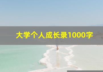 大学个人成长录1000字