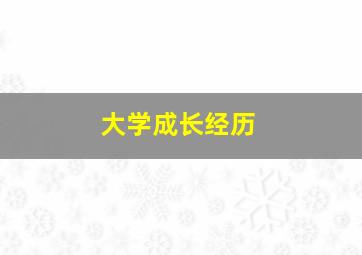 大学成长经历