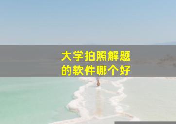 大学拍照解题的软件哪个好