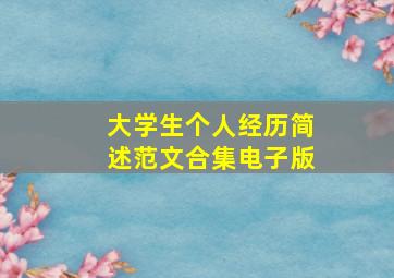 大学生个人经历简述范文合集电子版