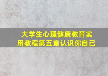 大学生心理健康教育实用教程第五章认识你自己