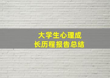 大学生心理成长历程报告总结