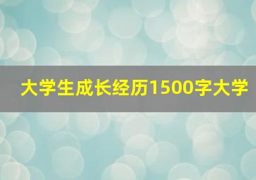 大学生成长经历1500字大学