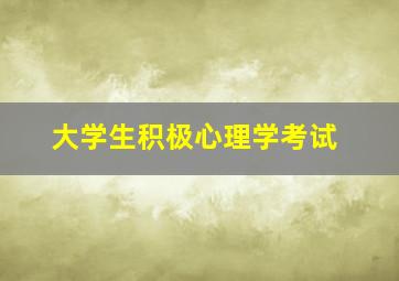 大学生积极心理学考试