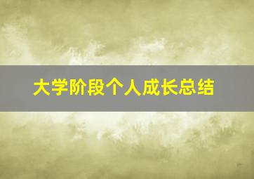 大学阶段个人成长总结