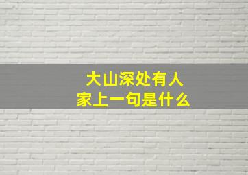 大山深处有人家上一句是什么