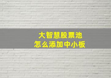 大智慧股票池怎么添加中小板