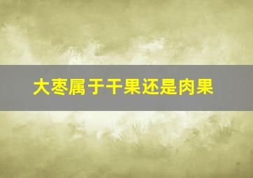 大枣属于干果还是肉果