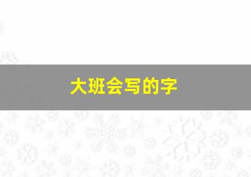 大班会写的字