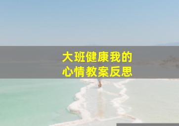 大班健康我的心情教案反思