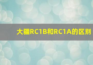 大疆RC1B和RC1A的区别