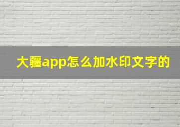 大疆app怎么加水印文字的