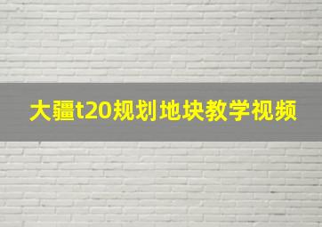 大疆t20规划地块教学视频