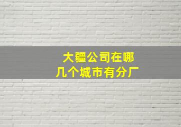 大疆公司在哪几个城市有分厂