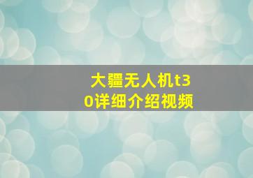 大疆无人机t30详细介绍视频