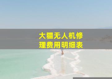 大疆无人机修理费用明细表