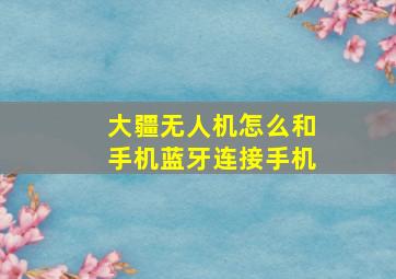 大疆无人机怎么和手机蓝牙连接手机