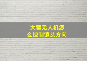 大疆无人机怎么控制镜头方向