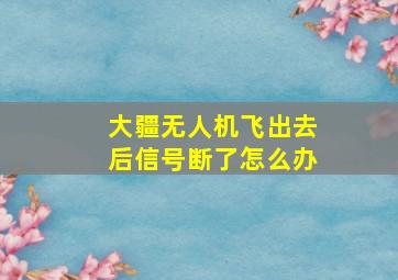 大疆无人机飞出去后信号断了怎么办