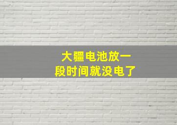 大疆电池放一段时间就没电了