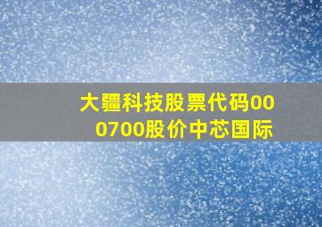 大疆科技股票代码000700股价中芯国际