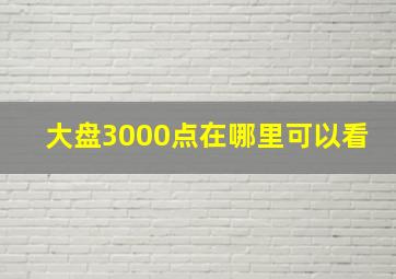 大盘3000点在哪里可以看