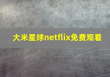 大米星球netflix免费观看