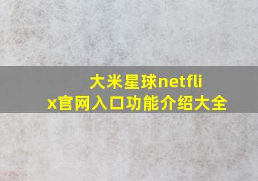 大米星球netflix官网入口功能介绍大全