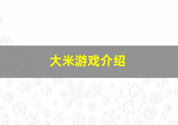 大米游戏介绍