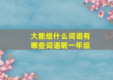 大能组什么词语有哪些词语呢一年级