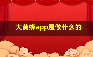 大黄蜂app是做什么的