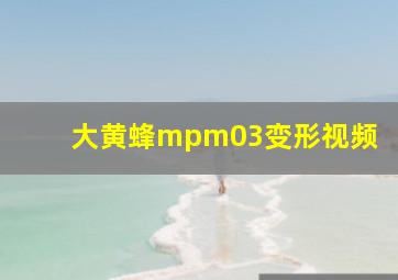 大黄蜂mpm03变形视频