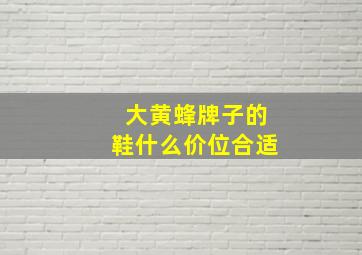 大黄蜂牌子的鞋什么价位合适