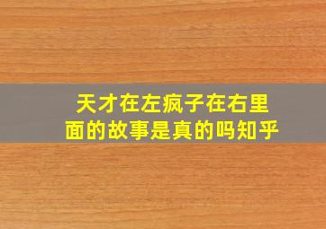 天才在左疯子在右里面的故事是真的吗知乎