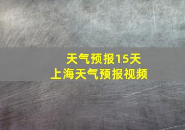 天气预报15天上海天气预报视频