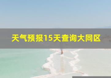 天气预报15天查询大同区