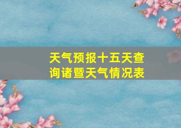 天气预报十五天查询诸暨天气情况表