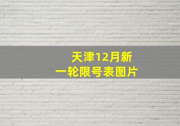 天津12月新一轮限号表图片